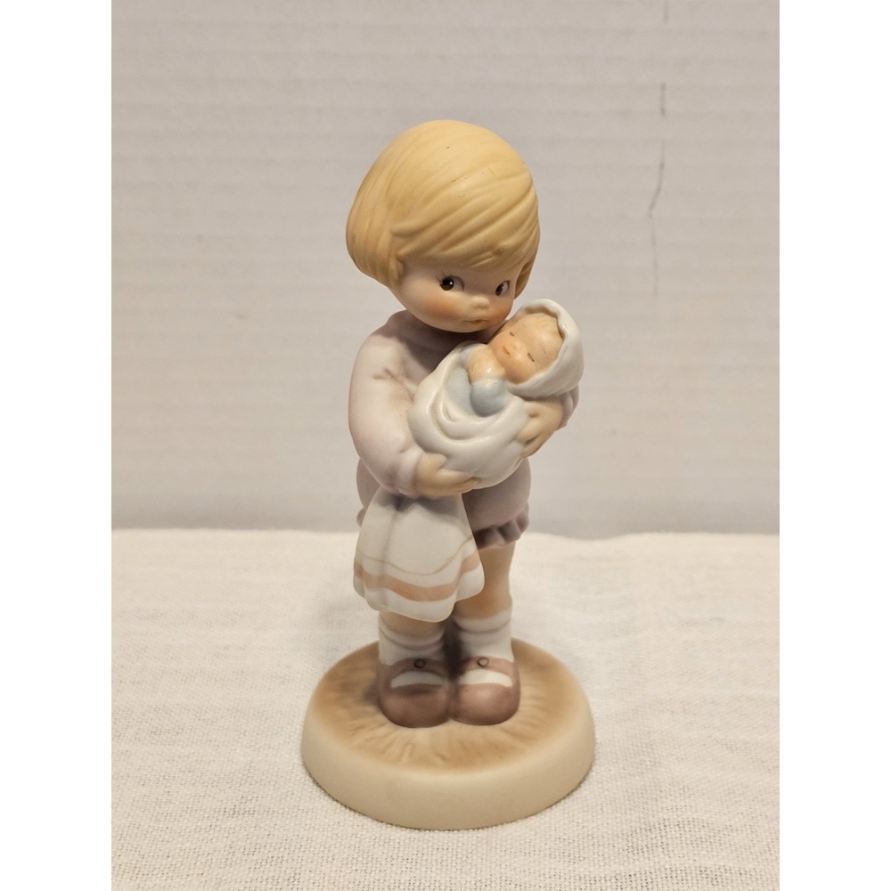 Vintage Enesco 1987 Mabel Lucie Attwell Figurine "Can I Keep Her, Mommy?"